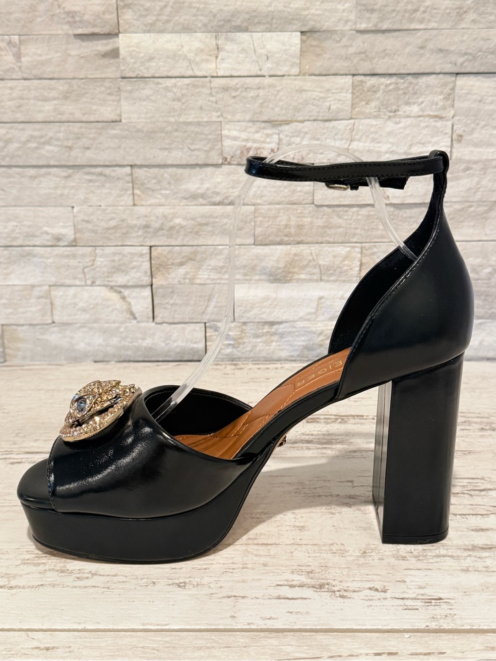 Kurt Geiger London CHELSEA PLATFORM HEEL Black Patent Leather Sz 41 EU/US 10 New - Picture 7 of 15